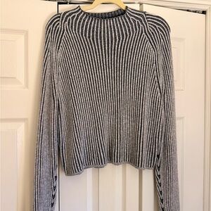 lululemon athletica Black and White Ribbed Crewneck Sweater